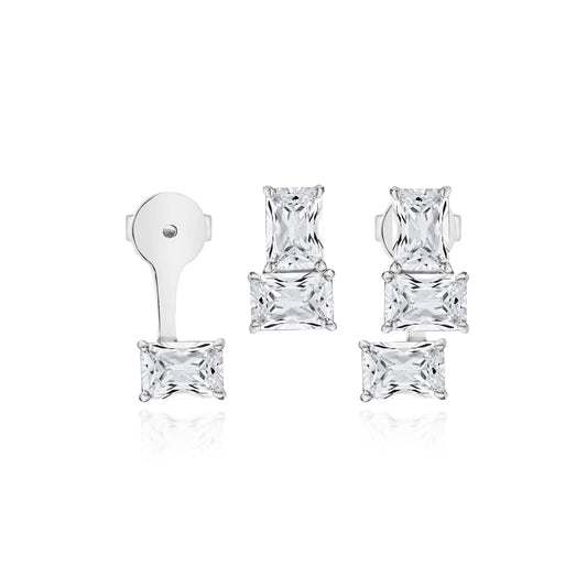 Glintz Geometric Grace Emerald Cut Ear Climber