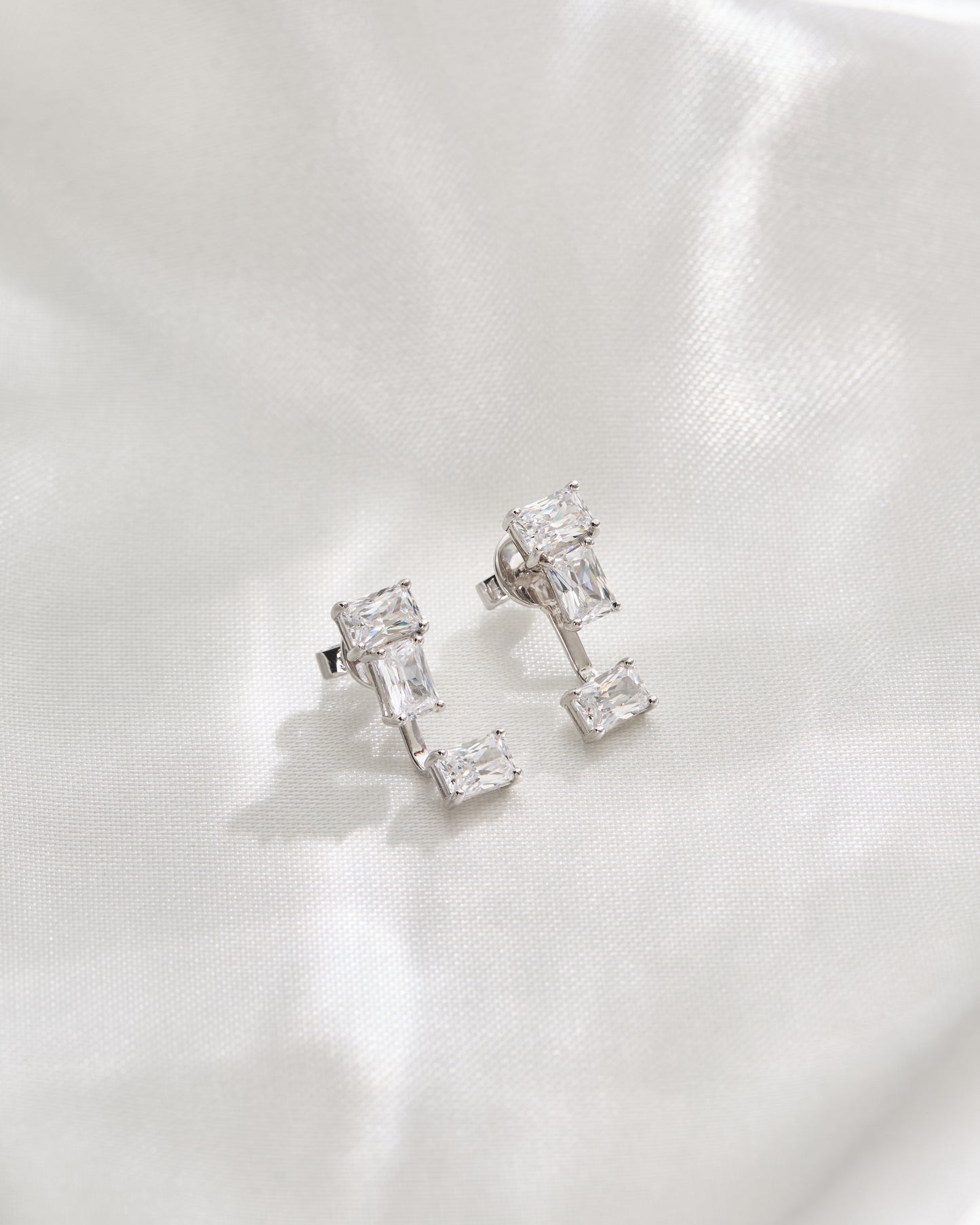 Glintz Geometric Grace Emerald Cut Ear Climber