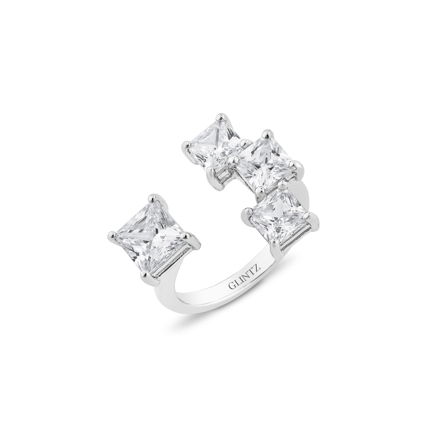 Glintz Geometric Grace Princess Cut Ring