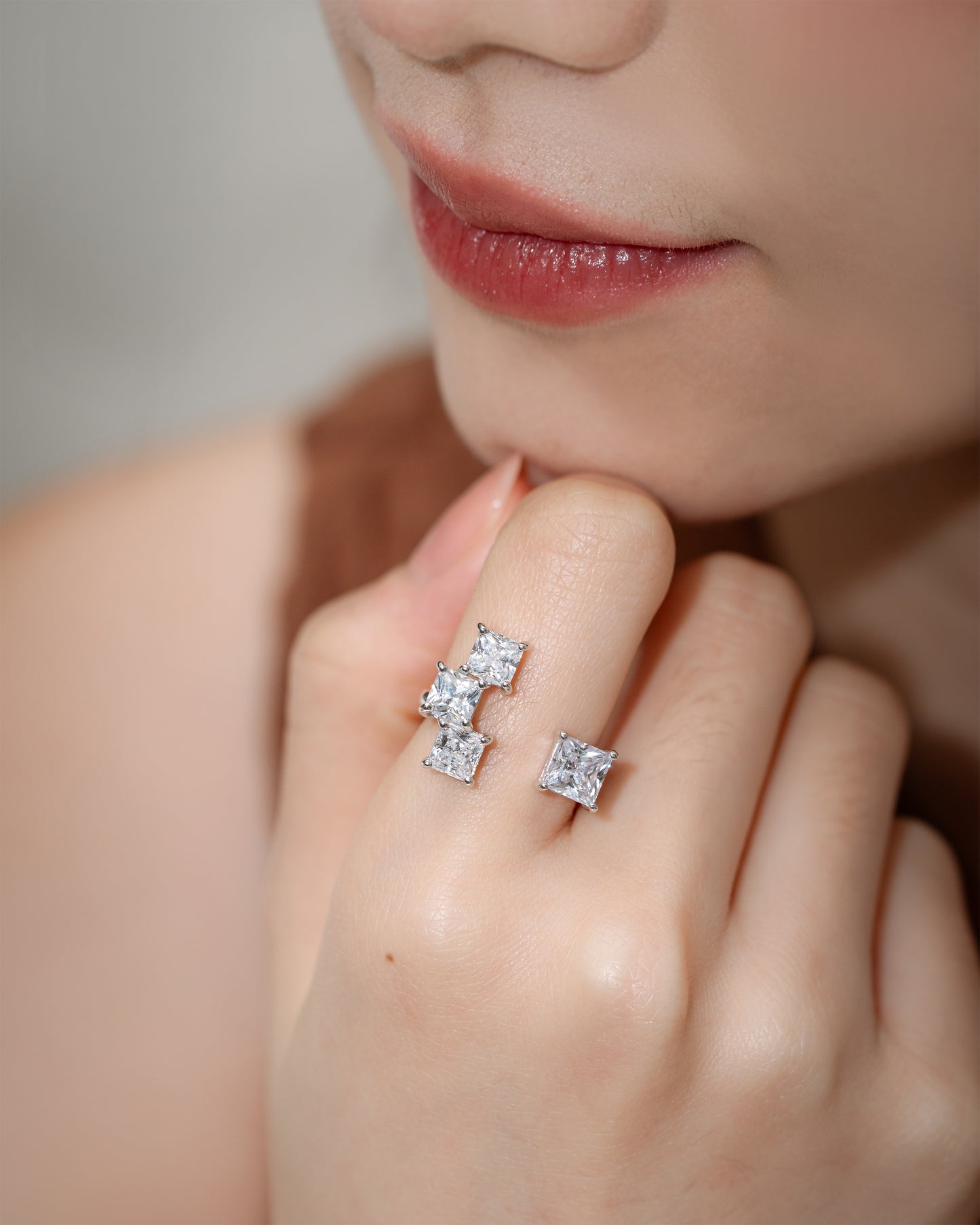 Glintz Geometric Grace Princess Cut Ring