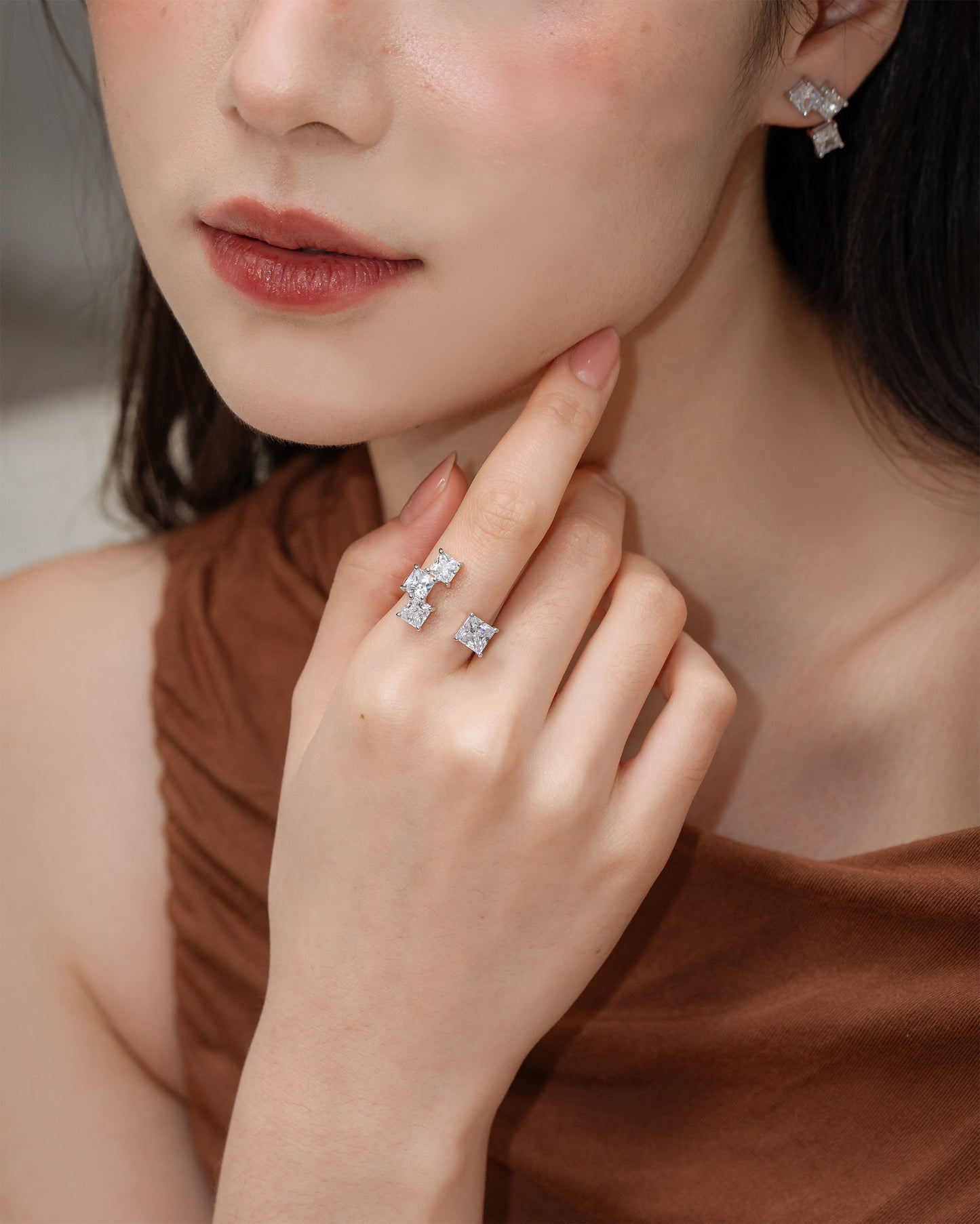 Glintz Geometric Grace Princess Cut Ring