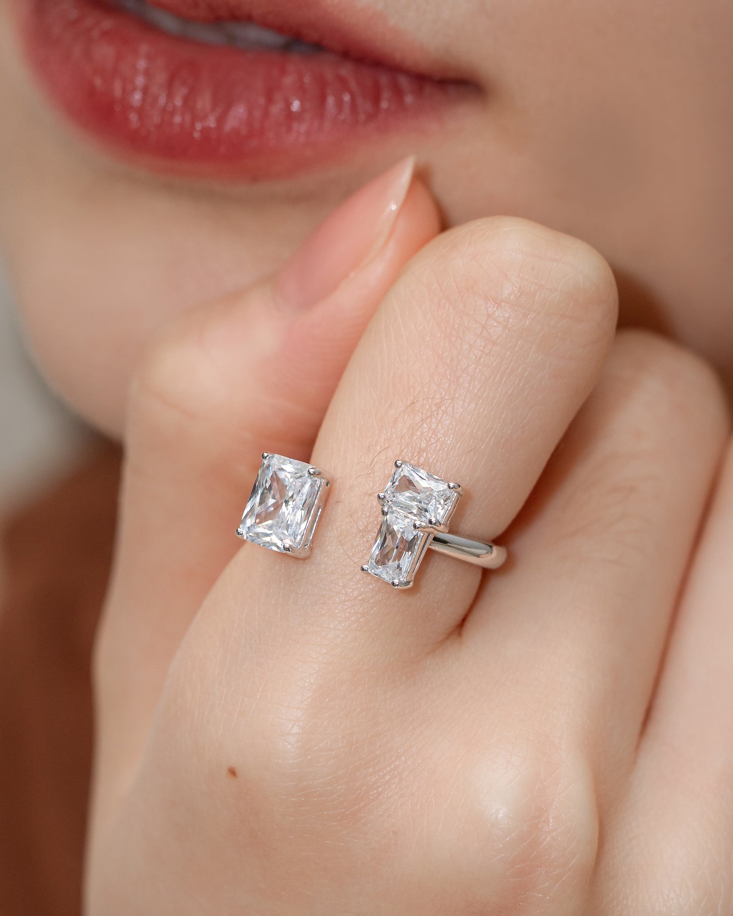 Glintz Geometric Grace Emerald Cut Ring