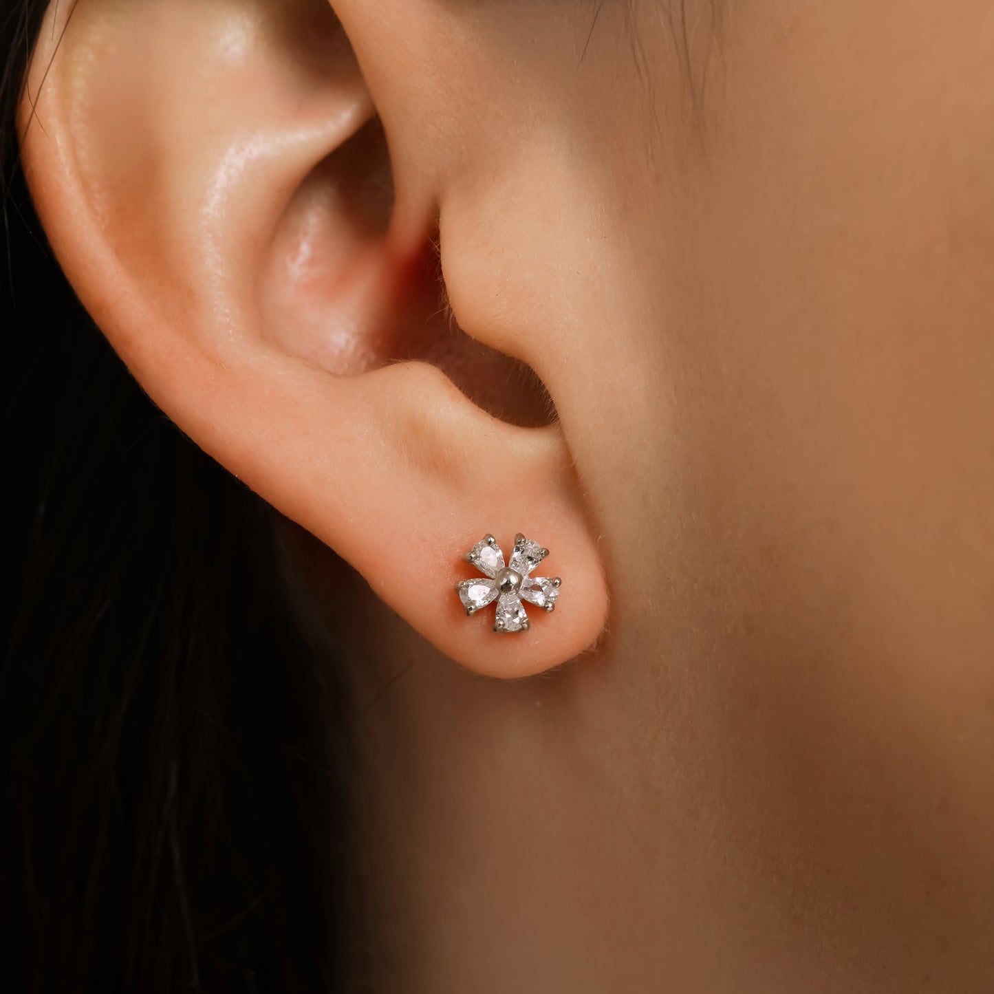 Glintz Forget Me Not Flower Stud Earrings 0.7cm