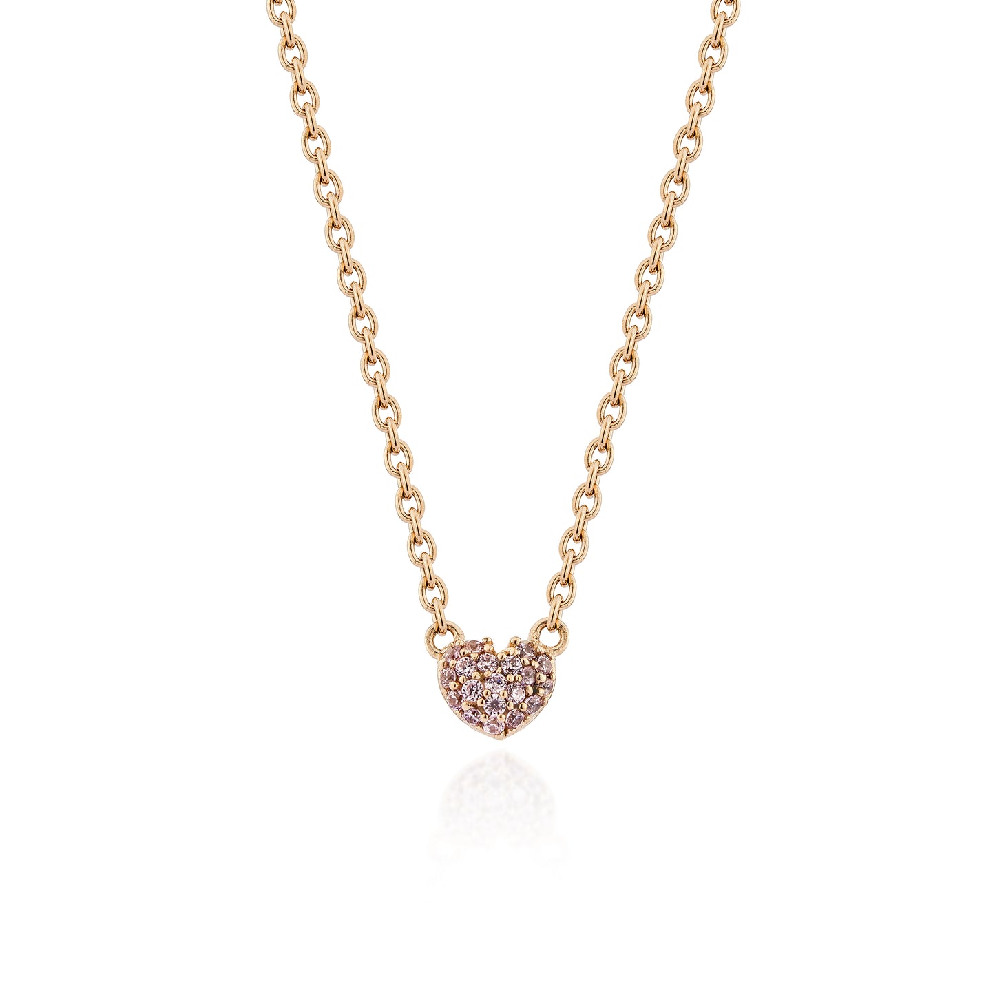 Glintz Love Lust Dainty Heart Necklace in Pink