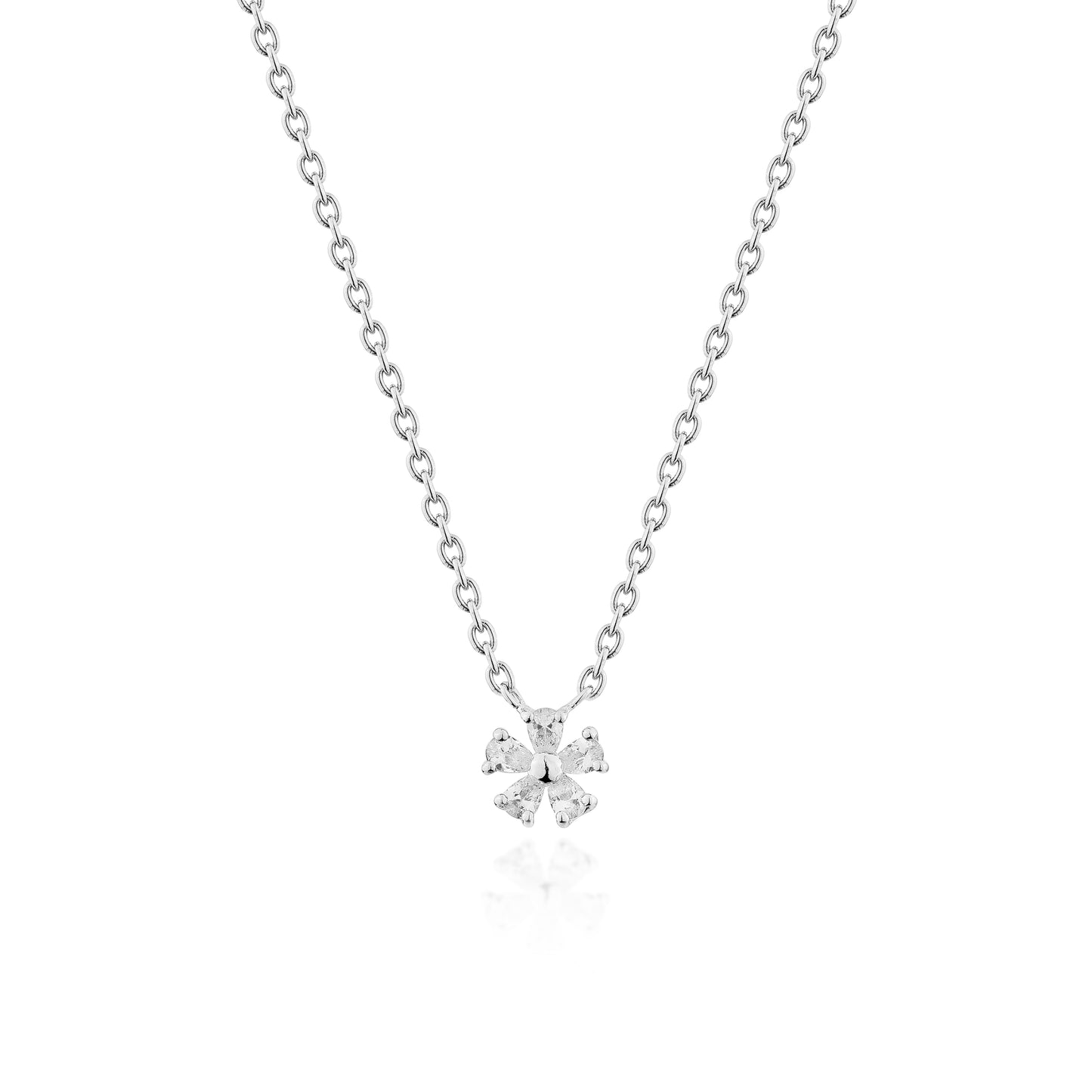 Glintz Forget Me Not Flower Necklace 0.7cm