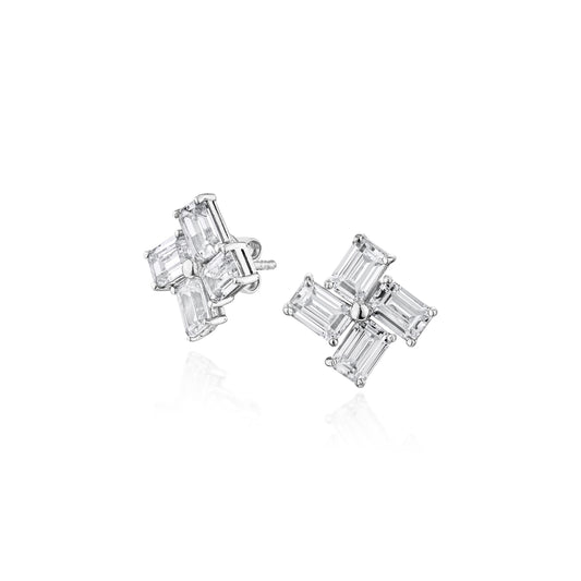 Glintz Geometric Grace Emerald Cut Stud Earrings