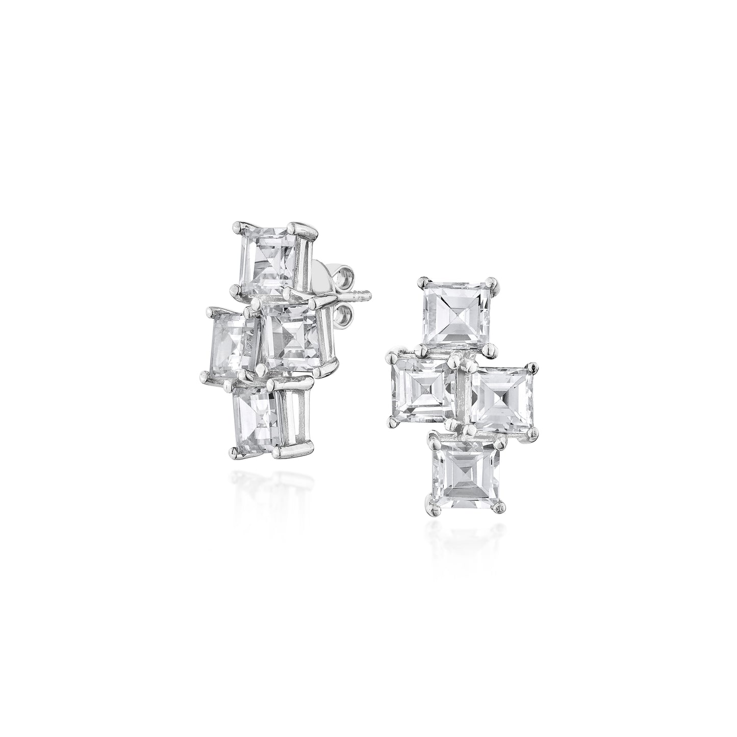 Glintz Geometric Grace Princess Cut Stud Earrings