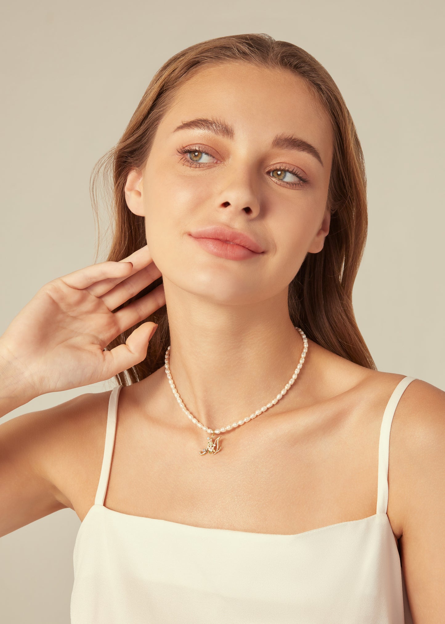 Glintz Modern Tales  initial necklace with option of 18K gold plated silver chain or pearl Fresh water Pearl necklace, enamel Monogram Necklace, Letter Necklace, Bridesmaid Gifts